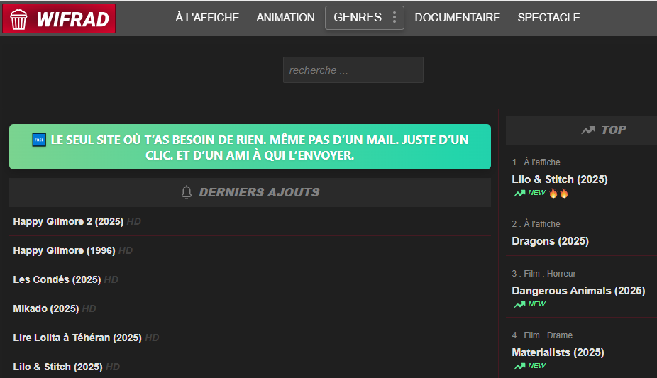 ENTRER SUR WIFRAD